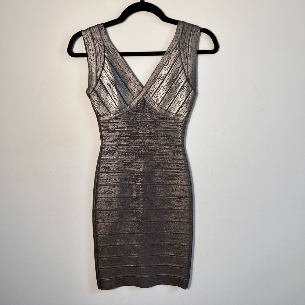 XS Herve Leger silver bandage dress - never worn, perfect condition